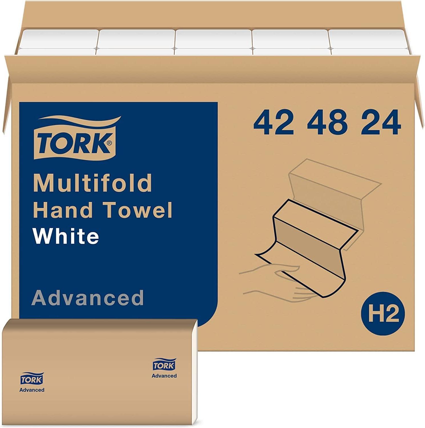 Tork Advanced White Multifold Hand Towels, 1-Ply, 250 Sheets per Pack