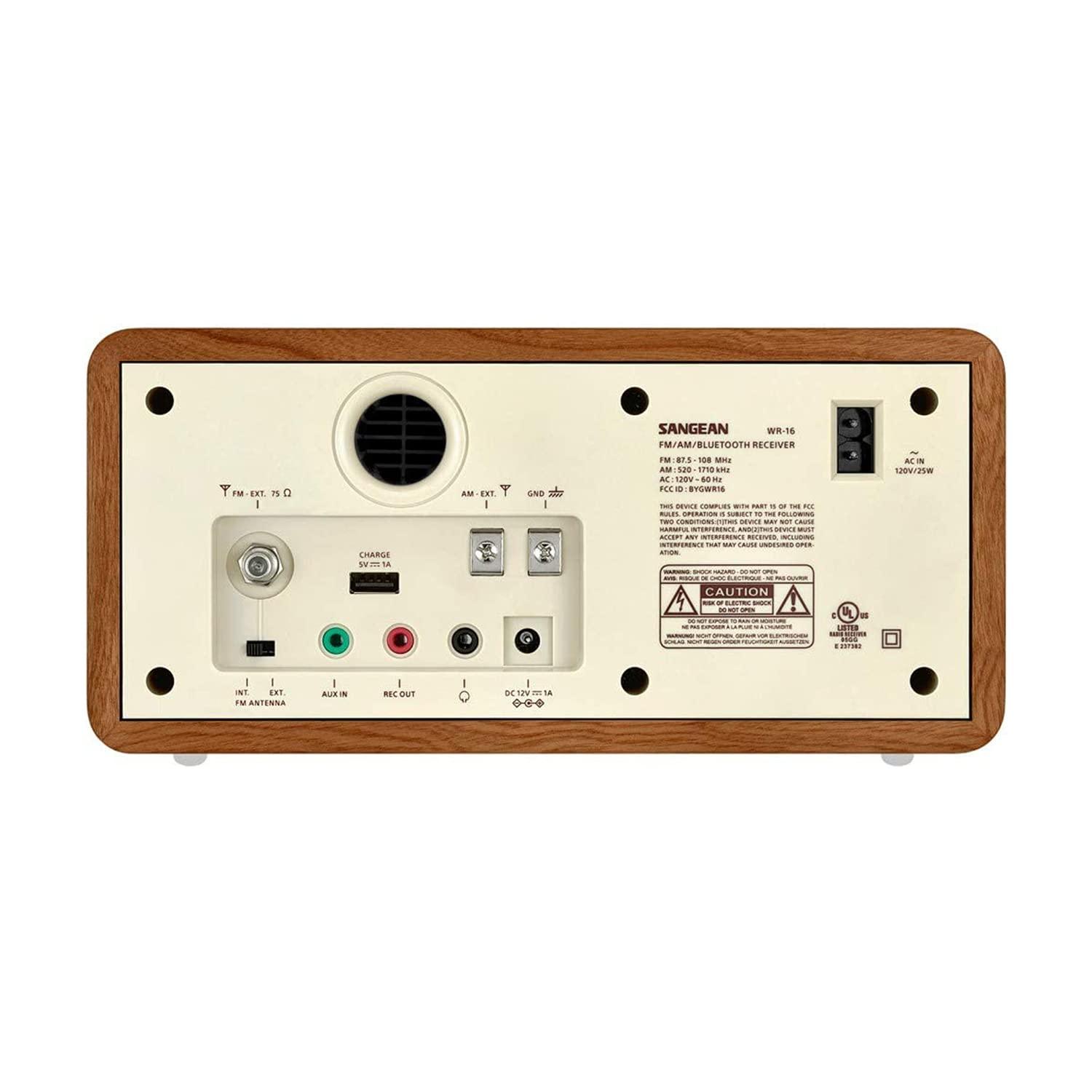 Sangean AM FM Aux Wooden Cabinet Table Top Radio and Bluetooth Receiver