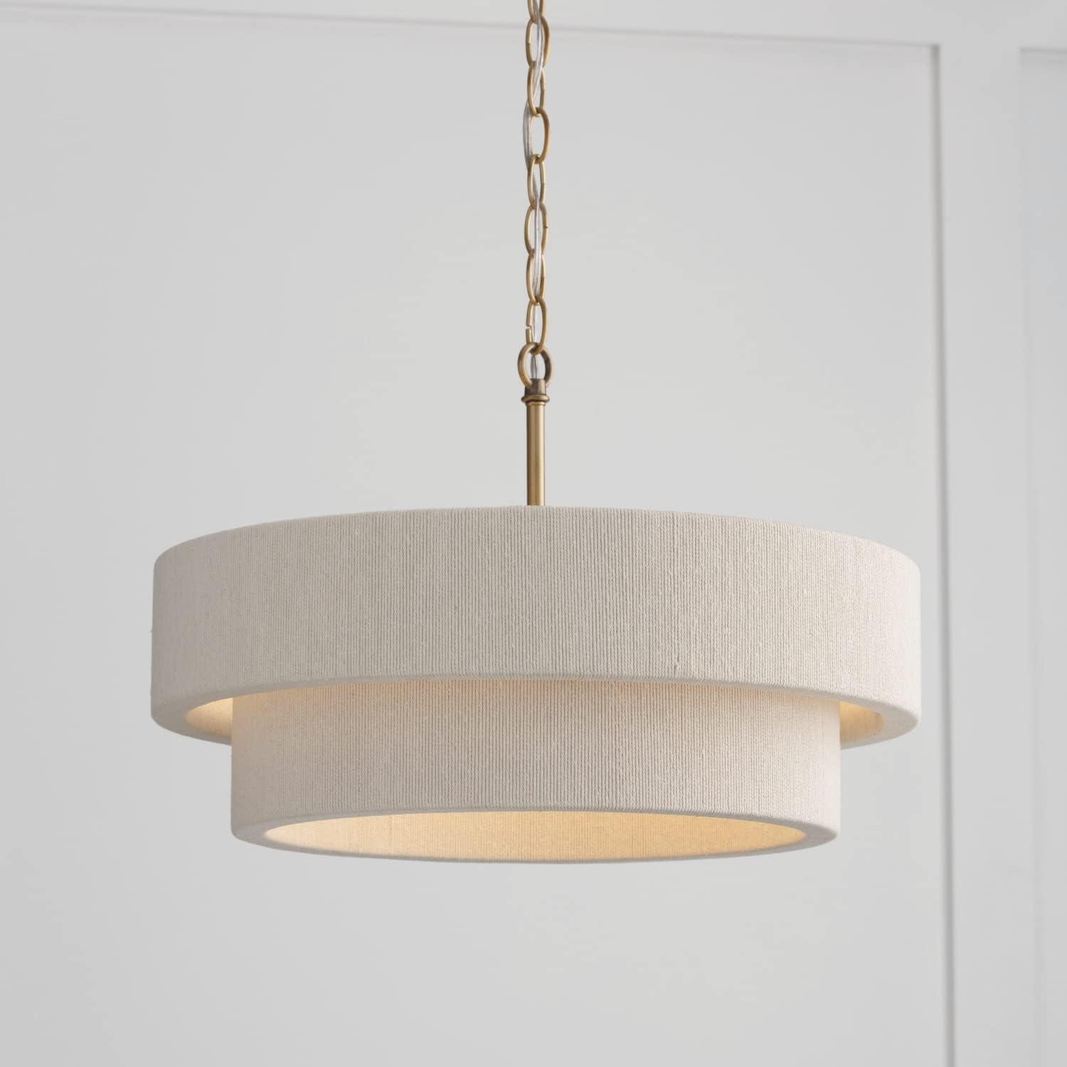 4 - Light Brass Drum Pendant