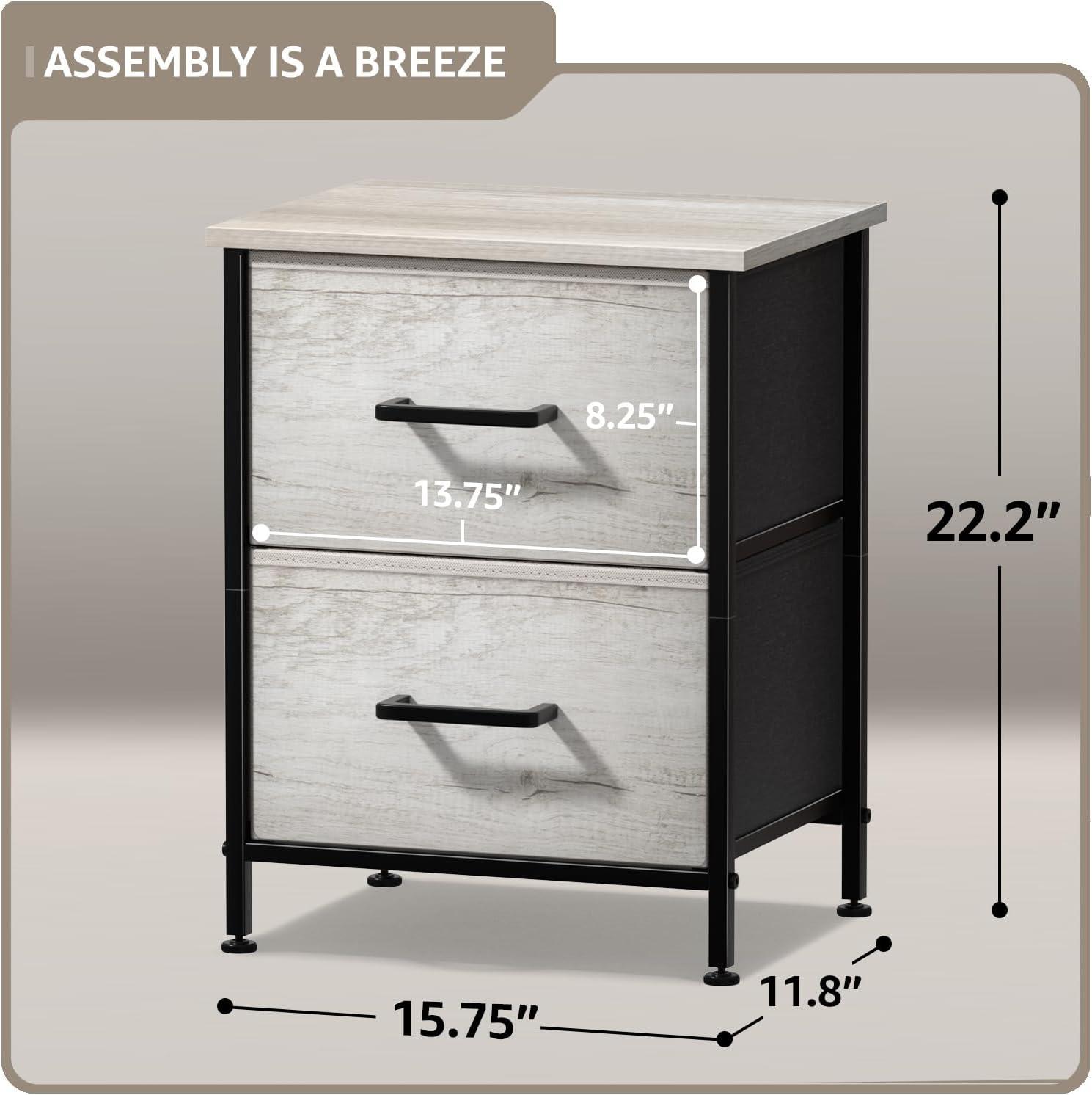 Sorbus Dresser with 2 Faux Wood Drawers and Steel Frame - Storage Unit Organizer Chest For Clothes