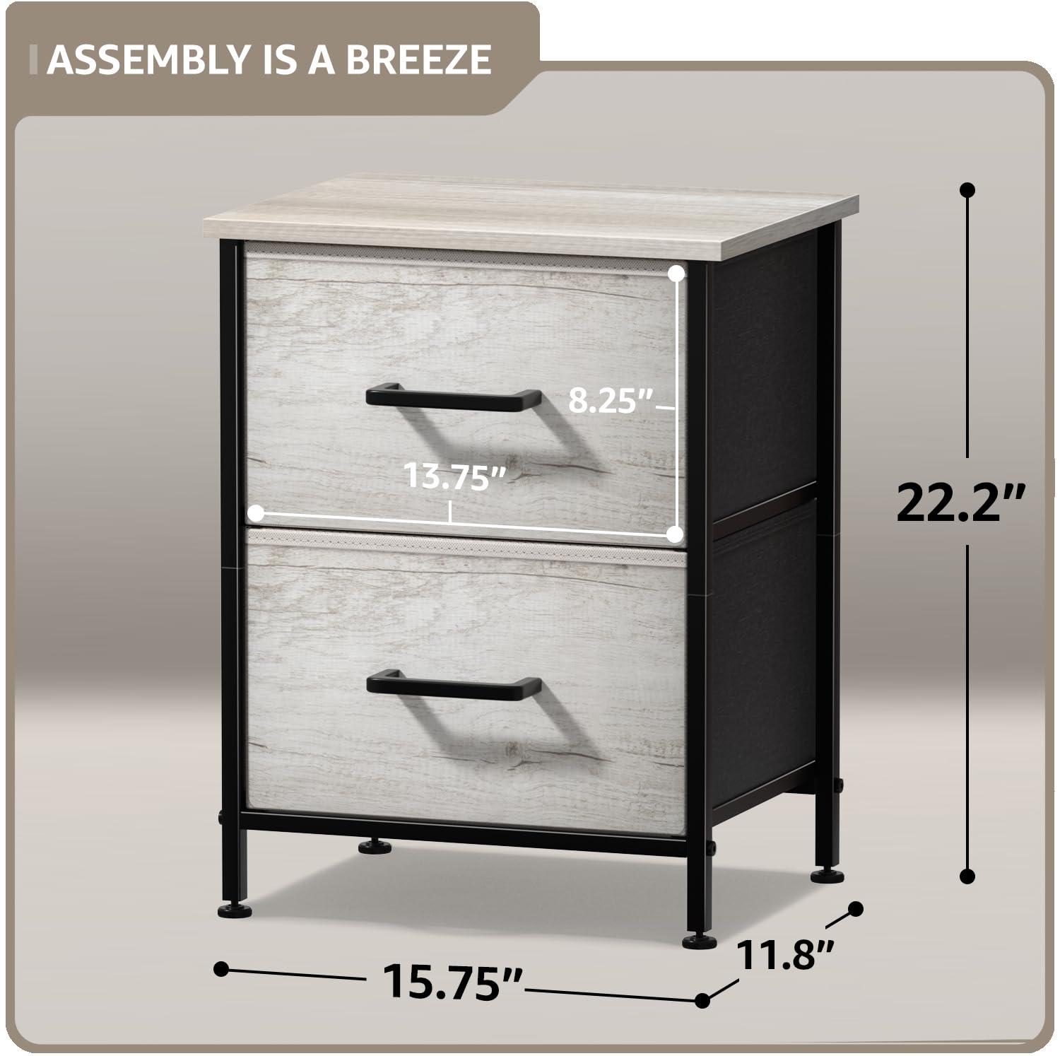 Sorbus Sorbus Nightstand with 2 Drawers in Rustic