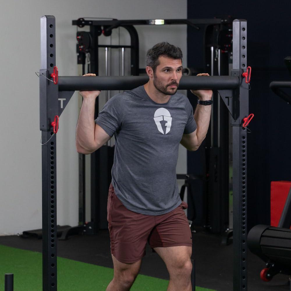 Titan Fitness T-3 Series Corto 72" Strongman Yunk, Capacidad de 750 LB, Soporte Multifuncional para Transporte de Yugo, Perchero para Sentadillas, Trineo para Empujar/tirar, Estación de Arranque de Barra Gruesa, Equipo de Entrenamiento para el Hogar O el Gimnasio Del Garaje