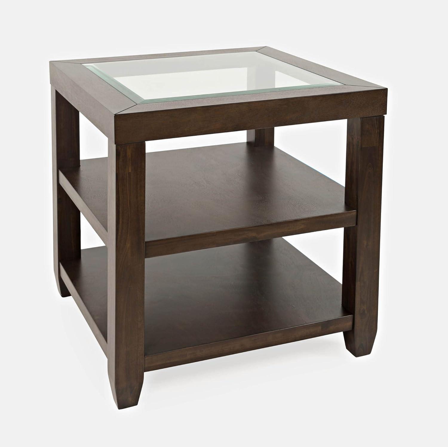 Jofran,Urban Icon Contemporary Glass Inlay End Table with Storage