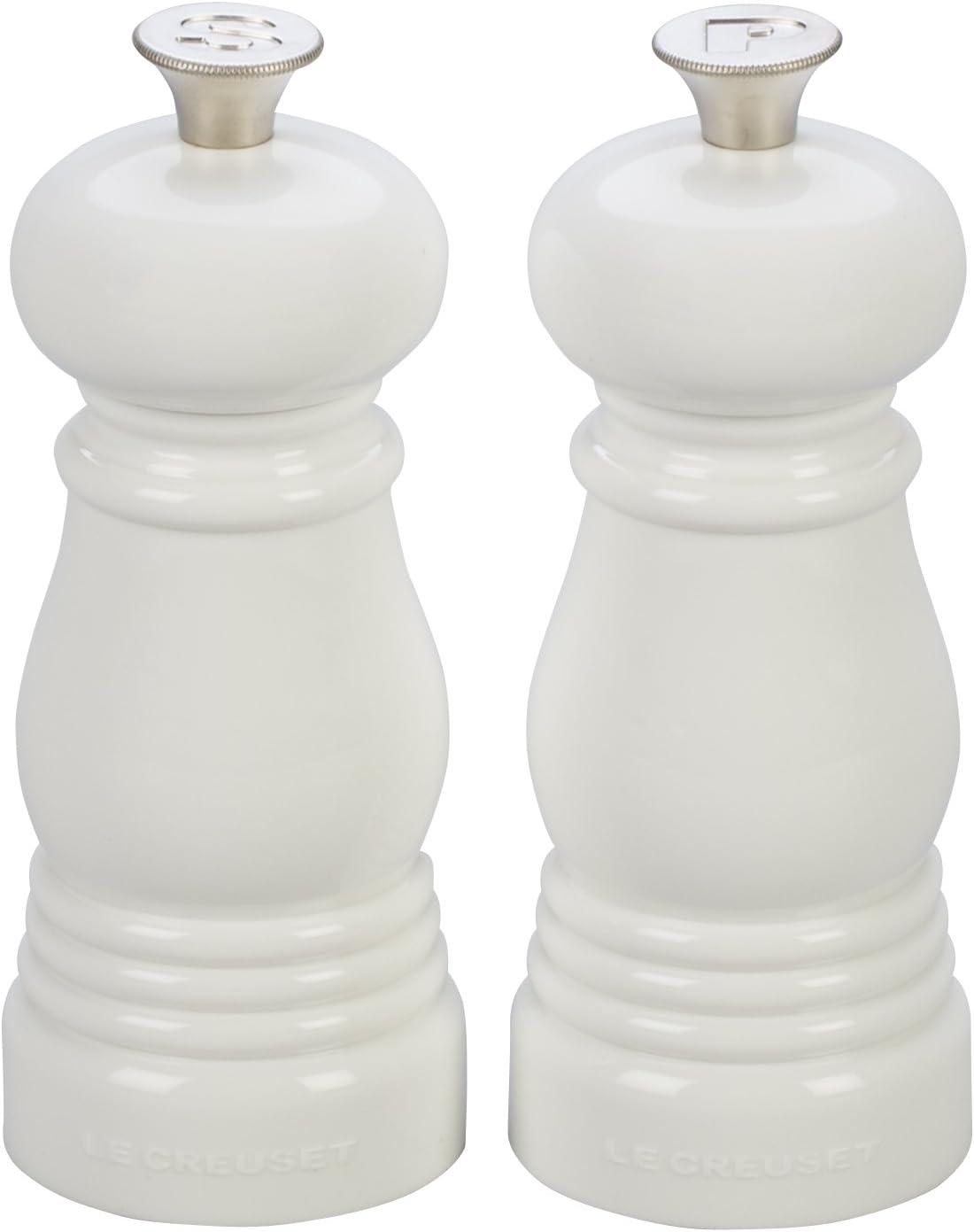 White 5" Plastic Salt and Pepper Mill Set