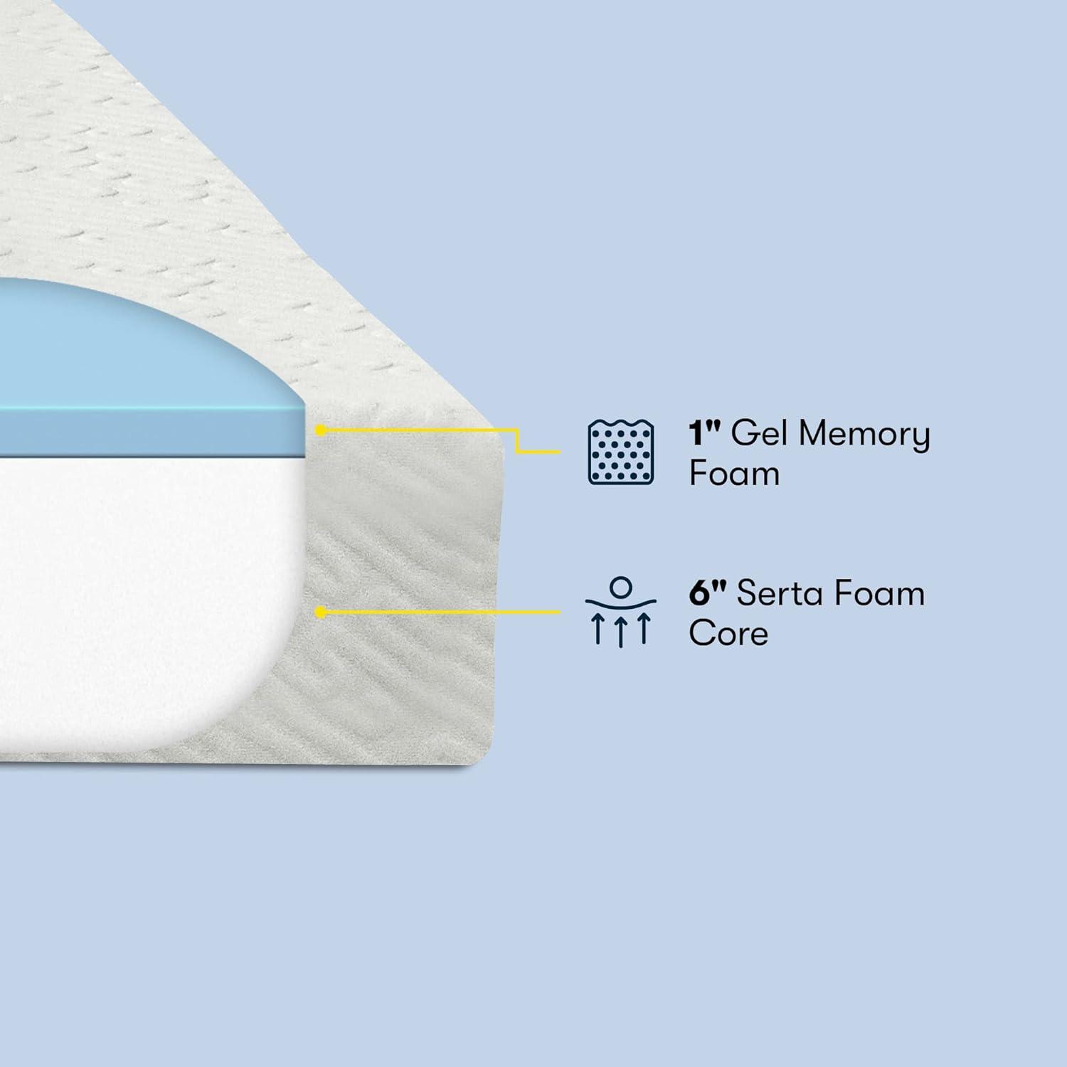Serta Twin 7" Gel Memory Foam Medium-Firm Mattress - Water Resistant