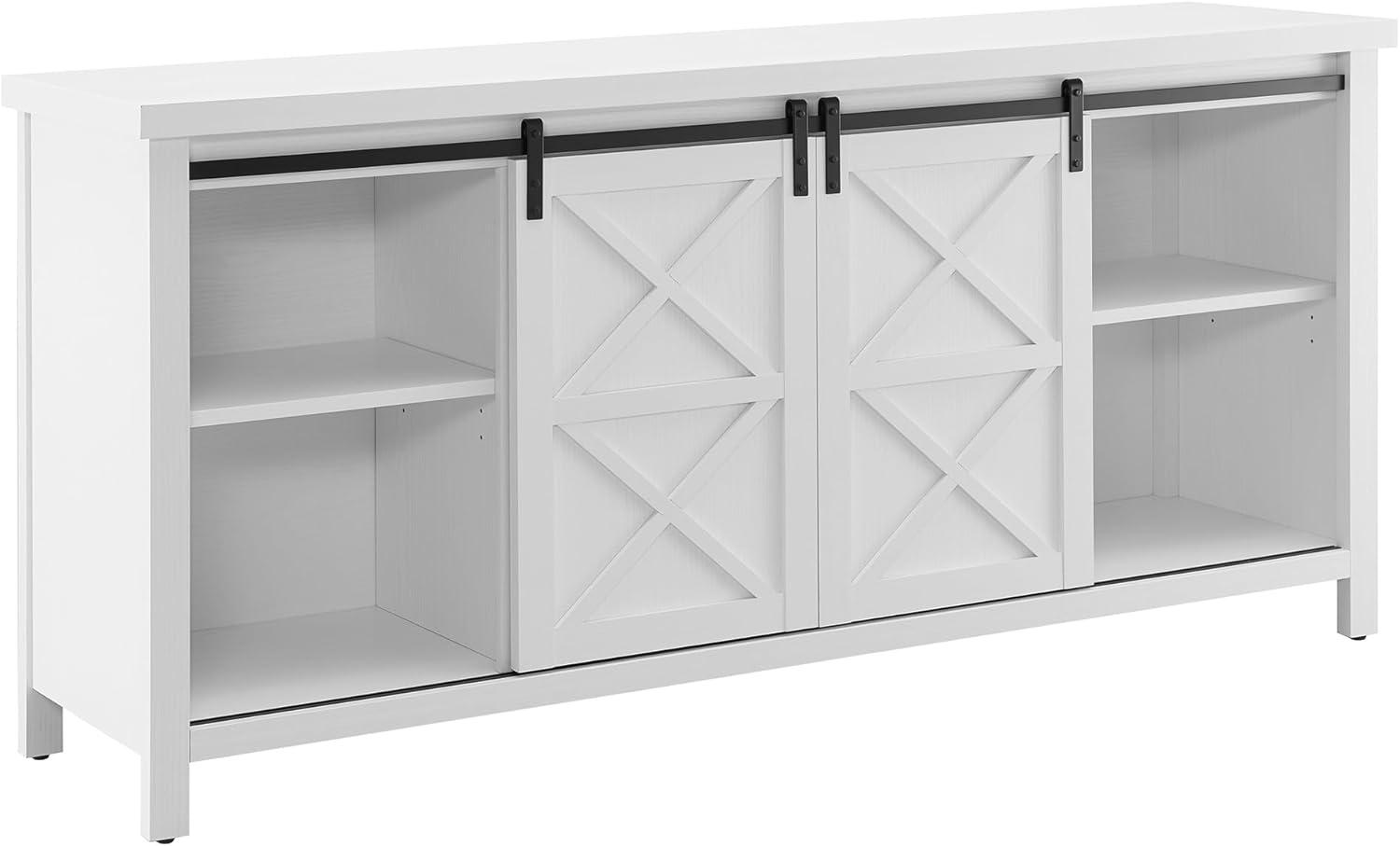 Evelyn&Zoe Elmwood Rectangular TV Stand for TV's up to 75", White