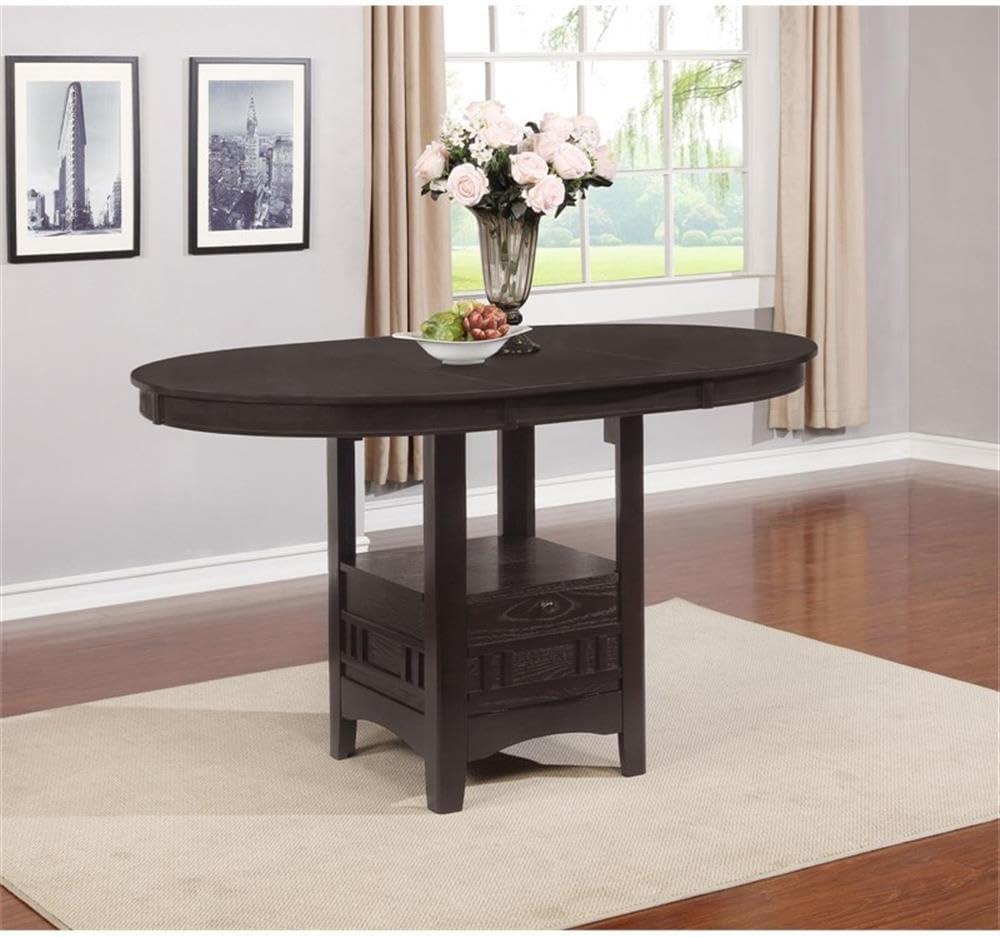 Coaster Lavon Transitional Wood Oval Counter Height Table Espresso