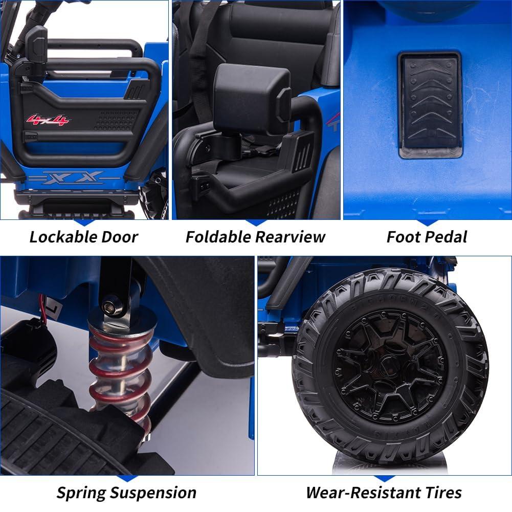 Blue 24V Kids Ride-On Truck with Remote Control