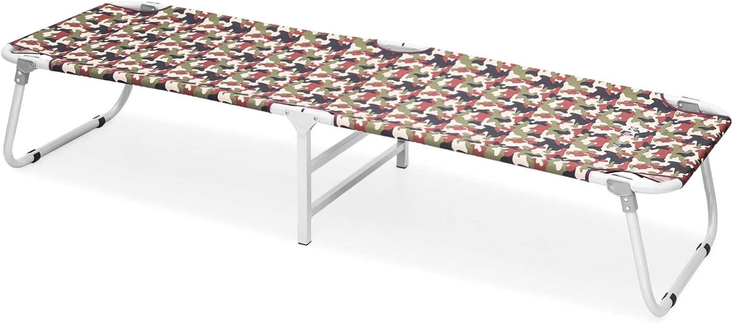 Magshion Portable Military Fold Up Camping Bed Cot + Free Storage Bag Camo