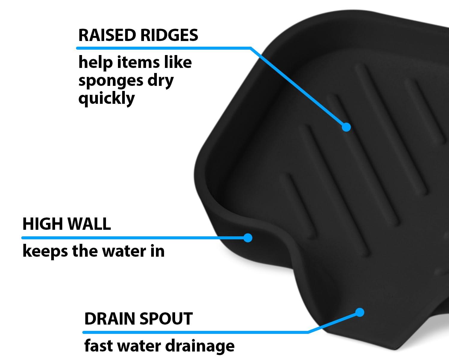 2 PCS Premium Black Self-Draining Soap Bar Holder - Elegant Soap Dish for Shower & Bathroom Use - Versatile Soap Dishes for Bar Soap - Durable Soap Holder & Bathroom Soap Dish Solution