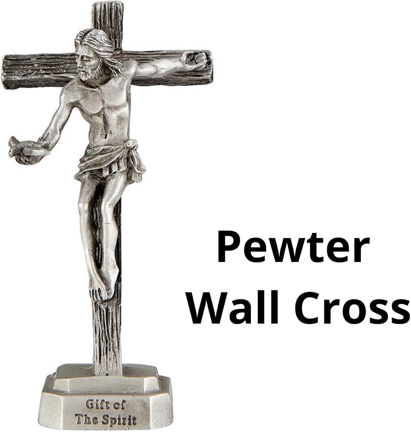 Gift of the Spirit Pewter Standing Crucifix with Dove