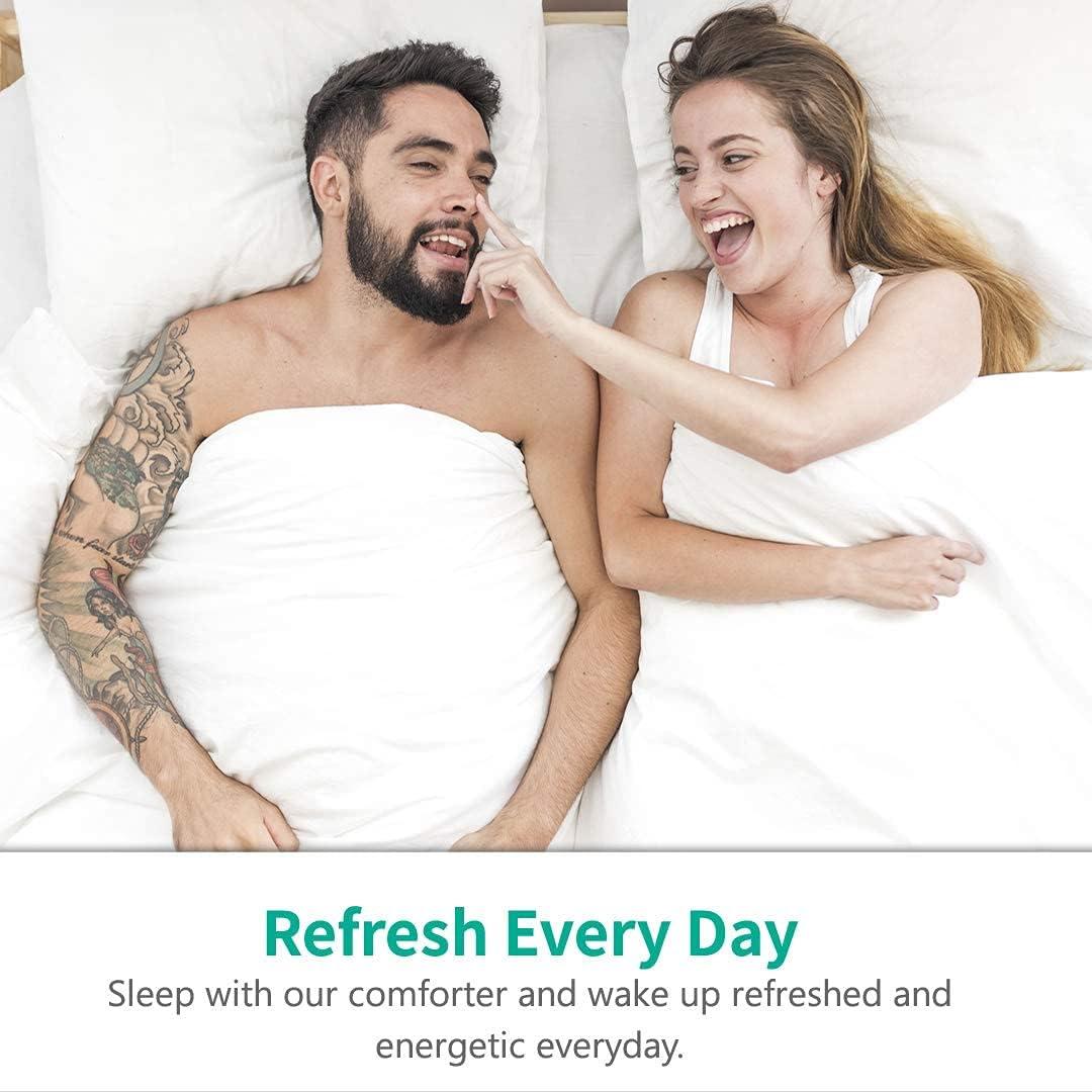 APSMILE Reversible All Season Ultra Soft Cloud Fluffy Plush Recycled Microfiber Down Alternative Full King Comforter Duvet Quilt, All White