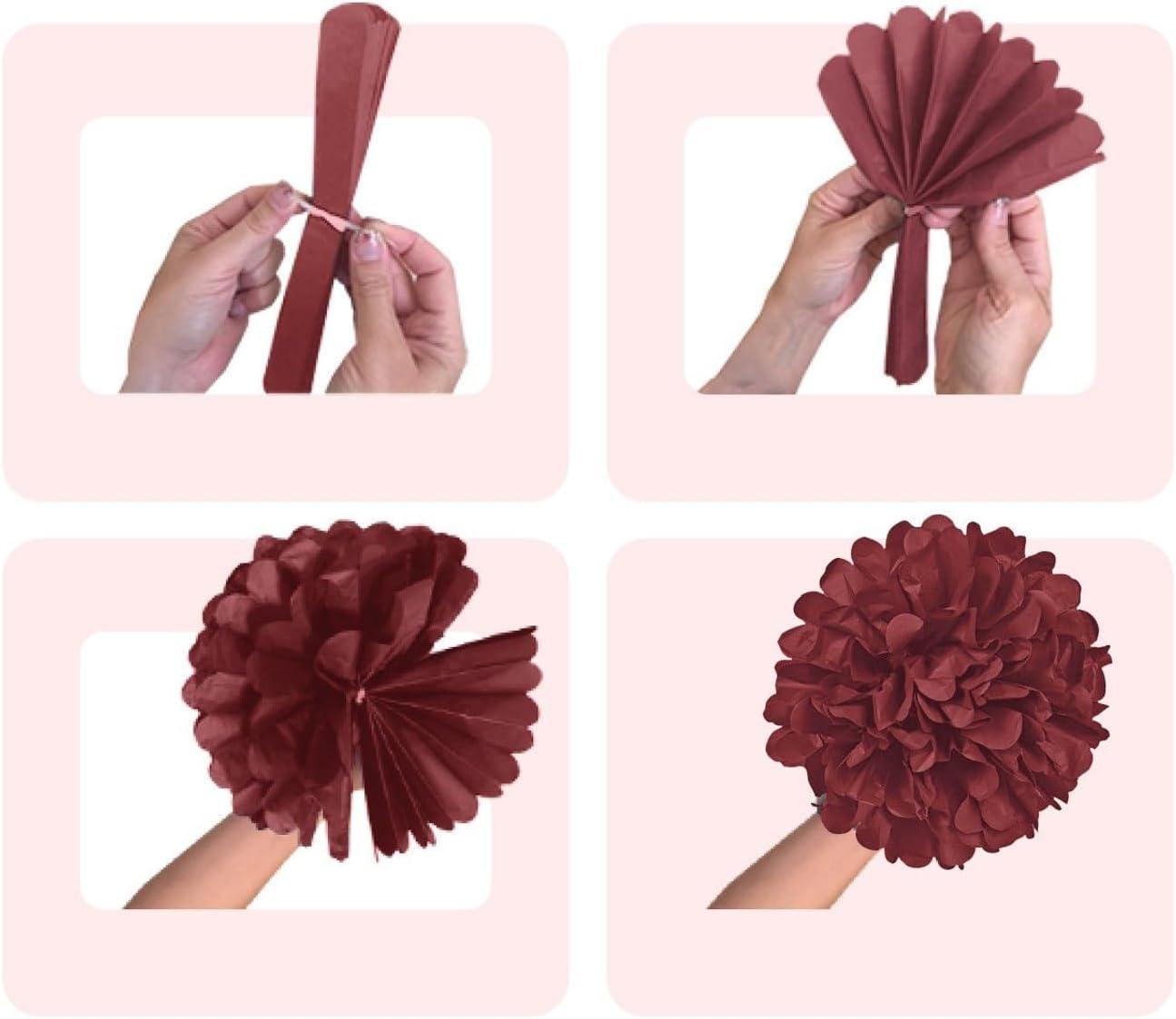 EpiqueOne 22-Piece Tissue Paper Pom Poms and Paper Lantern Party Kit - Add a Splash of White, Pink, & Mauve to Your Celebrations!