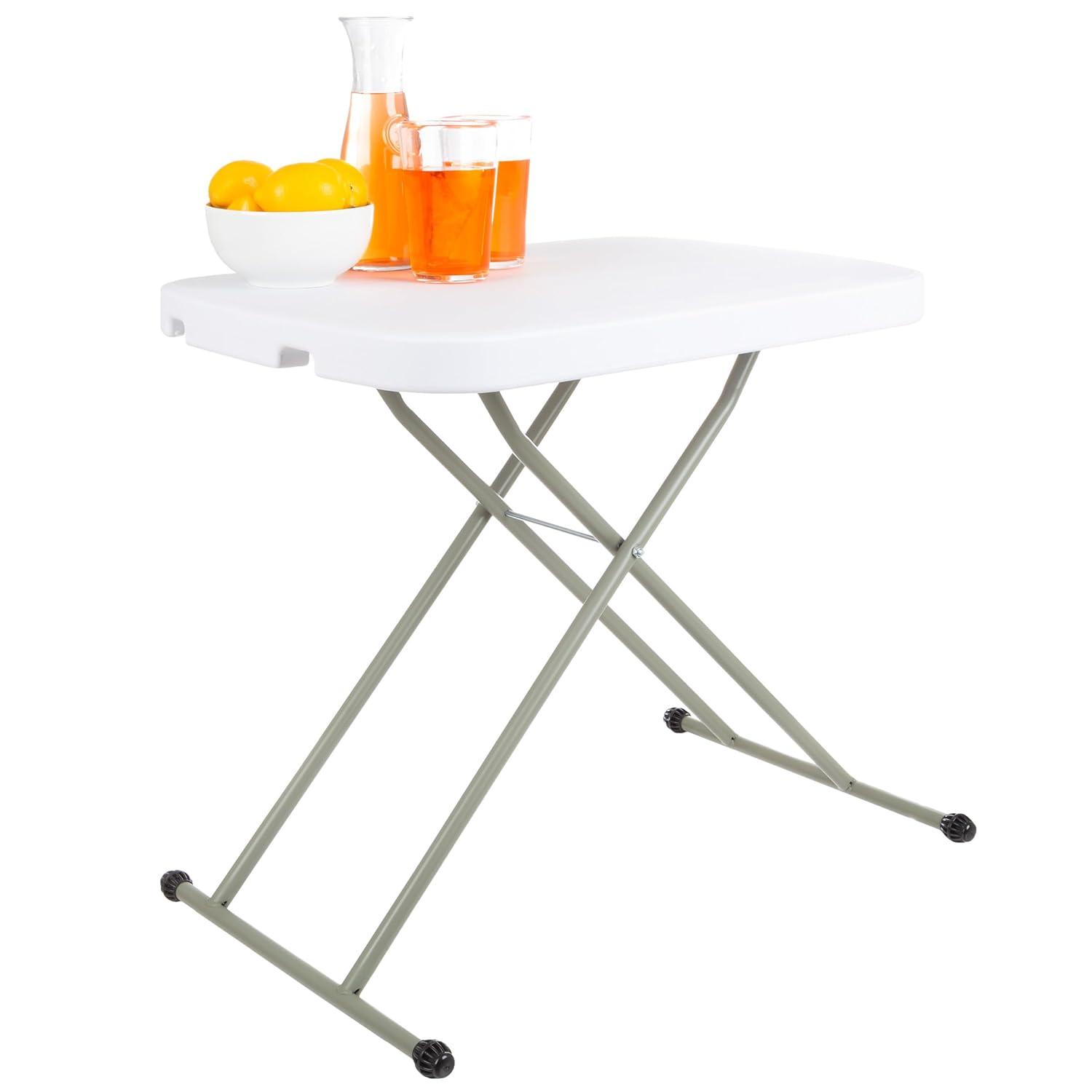 Lavish Home Folding Table - Lightweight Portable Folding Desk - Small Plastic Table for TV Tray, Playing Cards, and Craft Room
