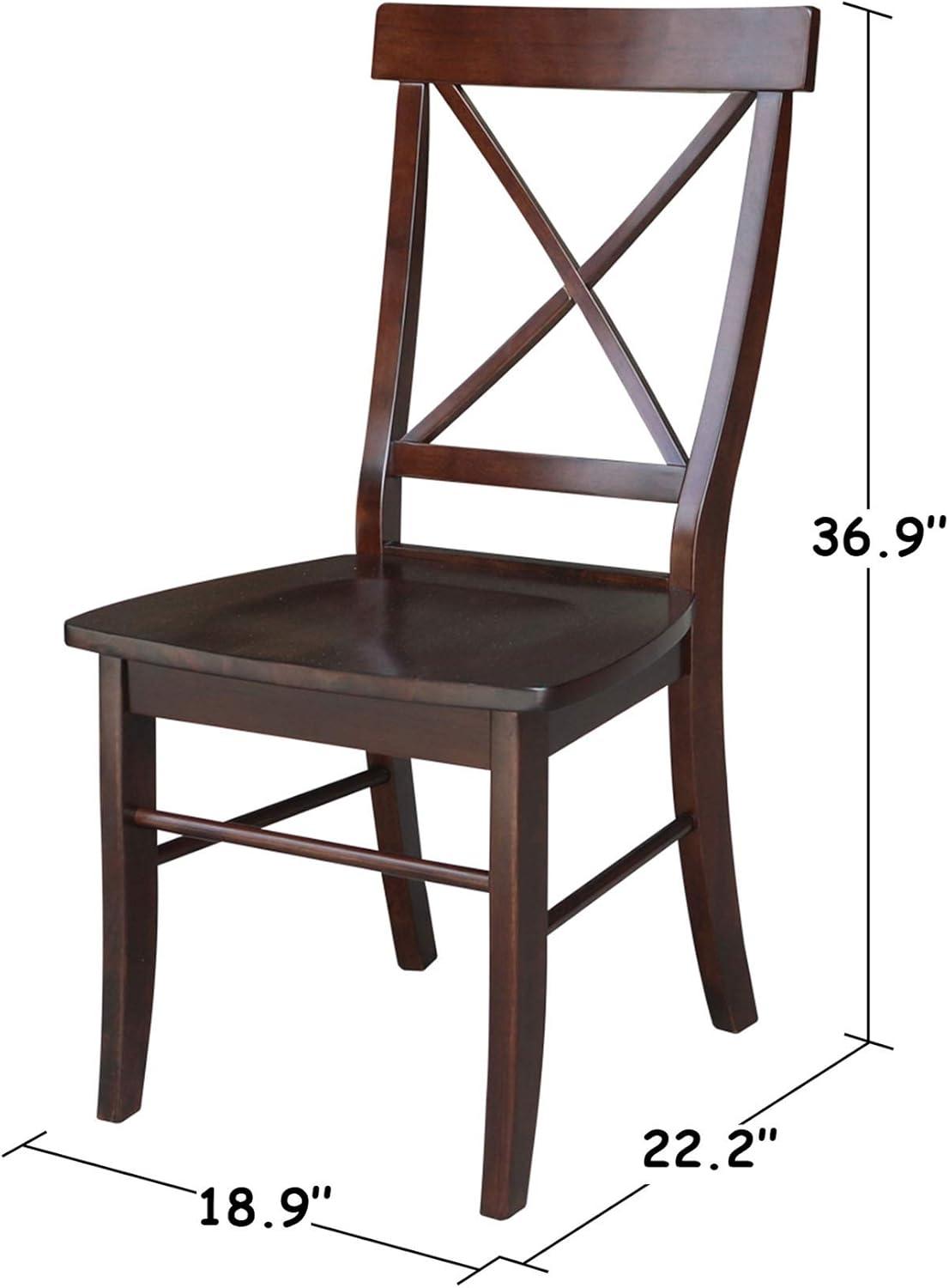 Set of 2 X Back Chairs with Solid Wood - International Concepts