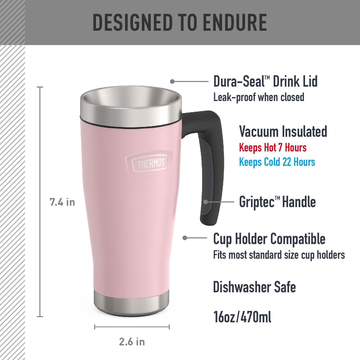 Thermos 16 oz. Icon Stainless Steel Travel Mug - Sunset Pink
