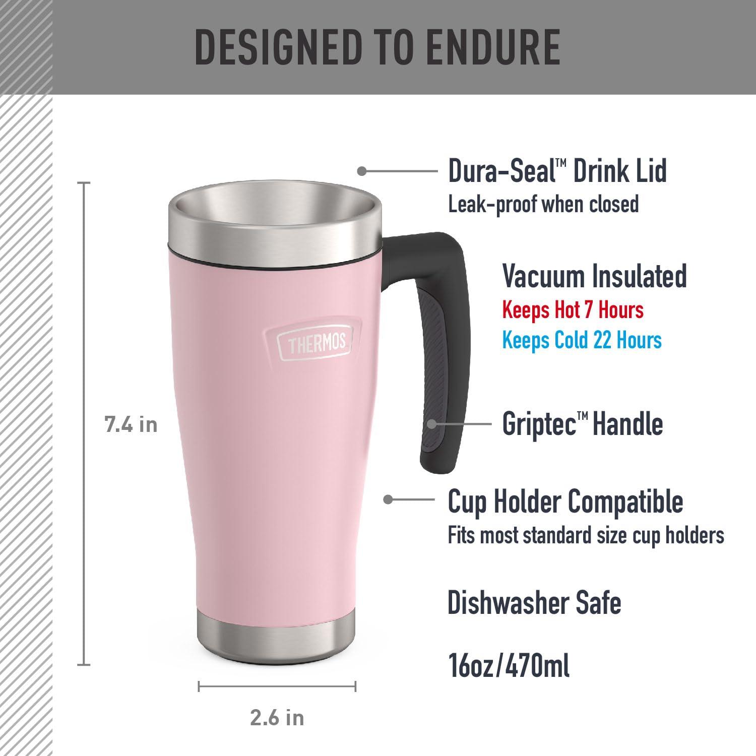 Thermos 16 oz. Icon Stainless Steel Travel Mug - Sunset Pink