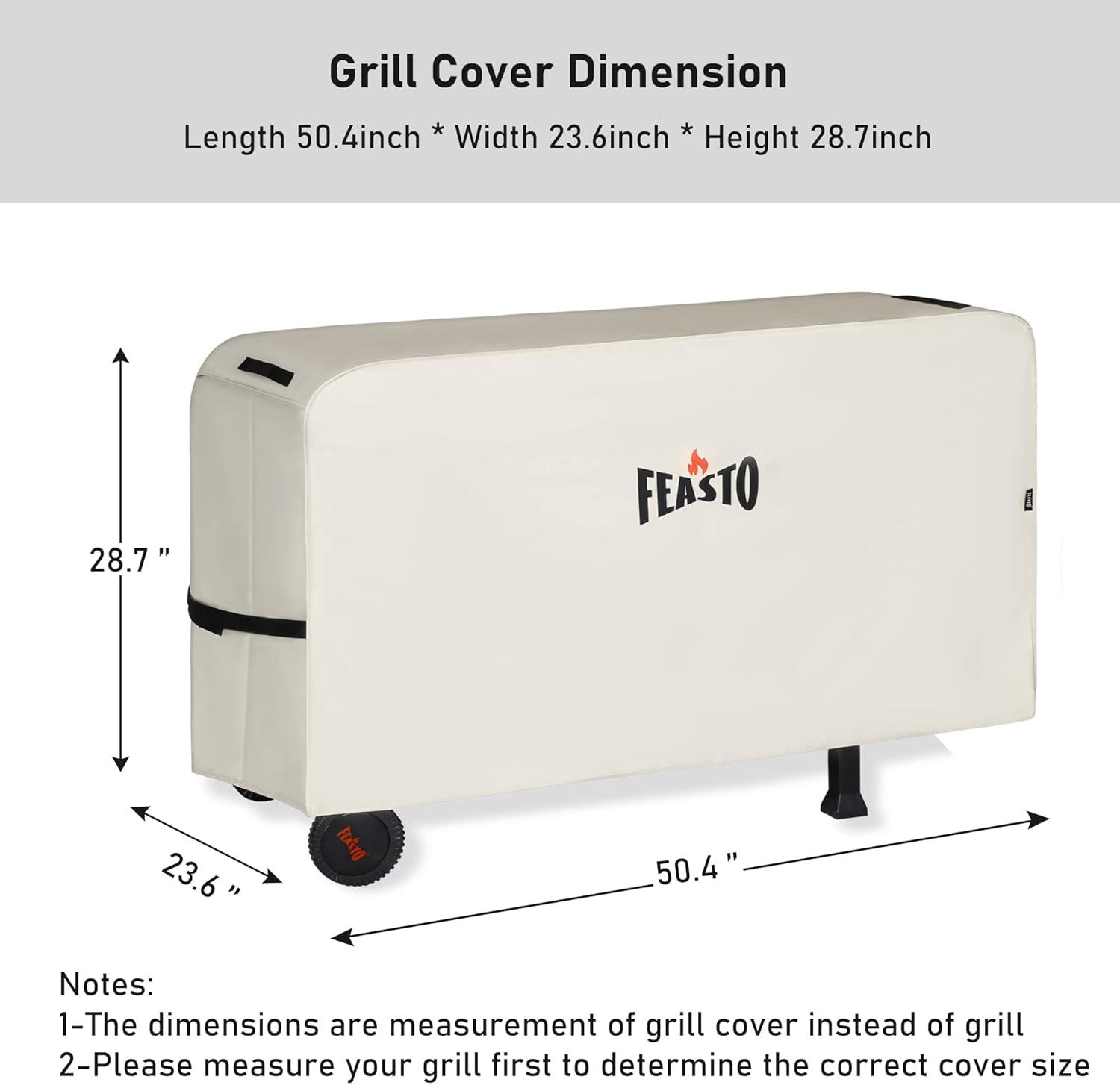 Beige Heavy Duty Waterproof Gas Grill Cover with Handles