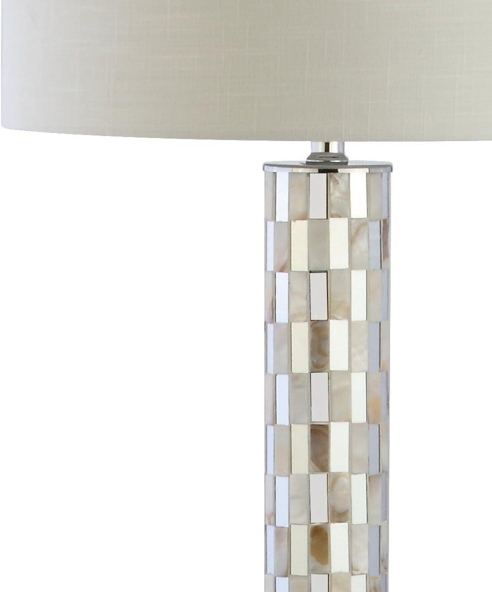 JONATHAN Y JYL1057A Liam 63.5" Seashell Mosaic LED Floor Lamp, Coastal, Traditional for living room, dinning room, bedroom, office Bulb Included, Cream