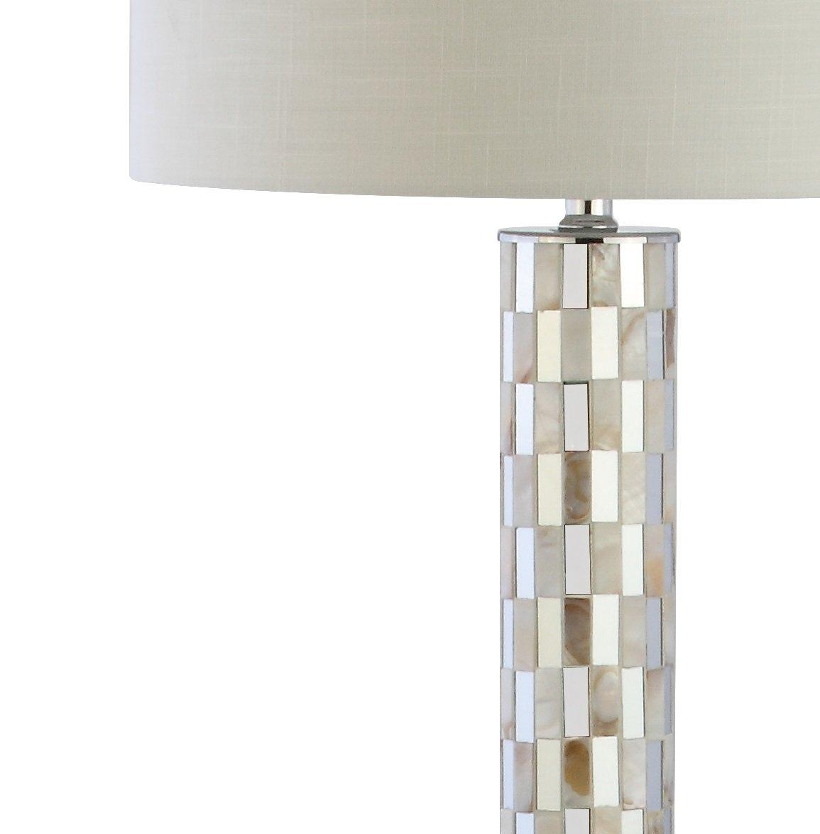 JONATHAN Y JYL1057A Liam 63.5" Seashell Mosaic LED Floor Lamp, Coastal, Traditional for living room, dinning room, bedroom, office Bulb Included, Cream