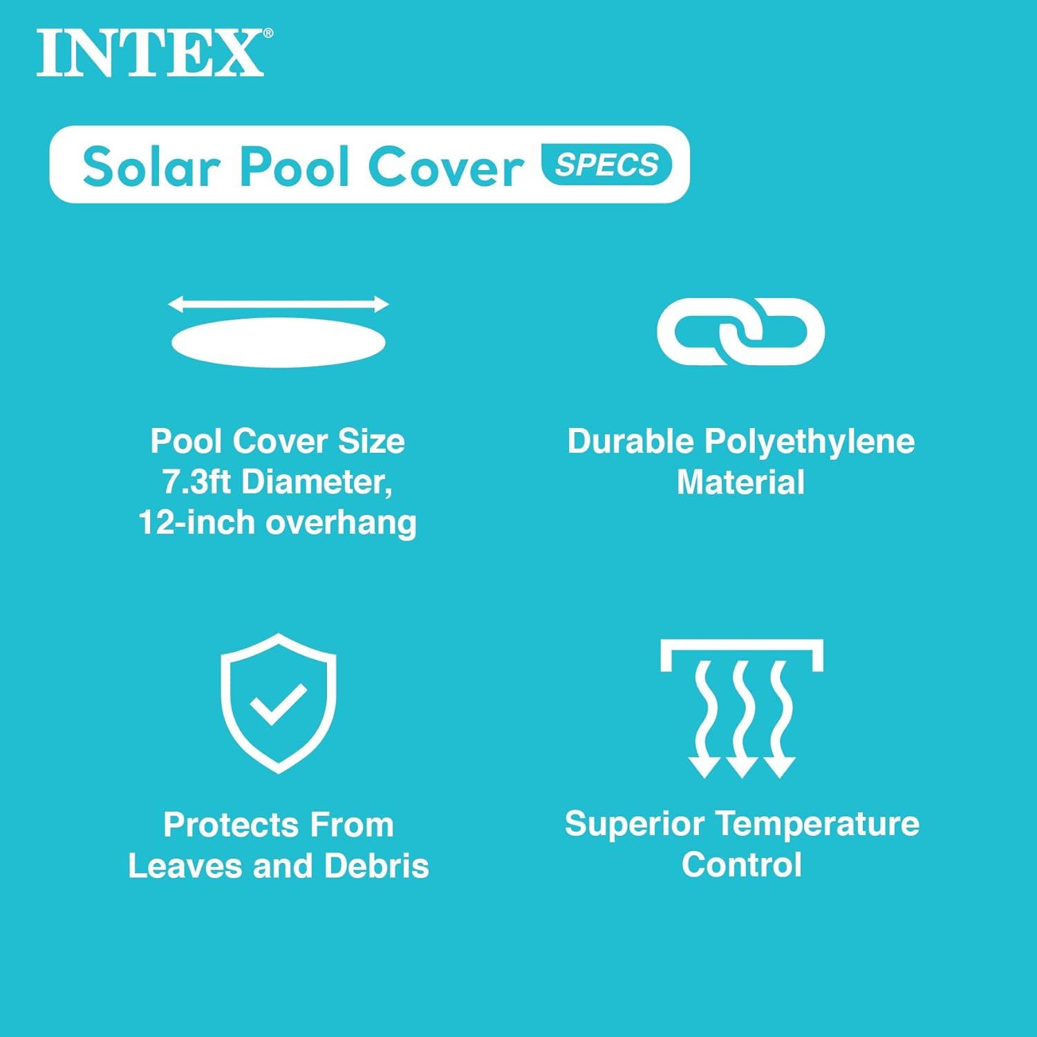 Intex Swim Center Inflatable Family Lounge Pool with Built In Bench and 8' Cover