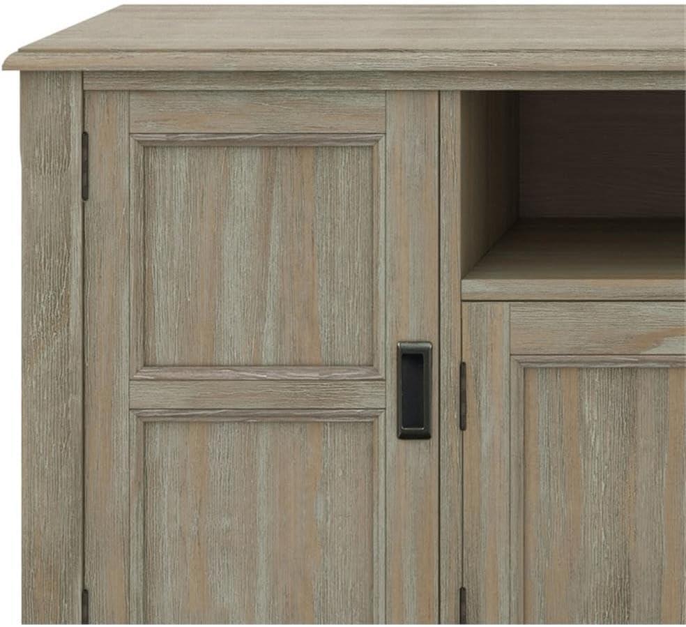Simpli Home Burlington 72"W Solid Wood TV Stand for TVs up to 80" with 4 Cabinets