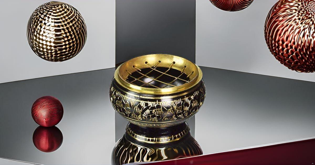 Brass Small Pooja Articles for poojan in Your Home Office or Temple Traditional Indian puja and Gift Items (Burner) Visit the PARIJAT HANDICRAFT Store 4.0