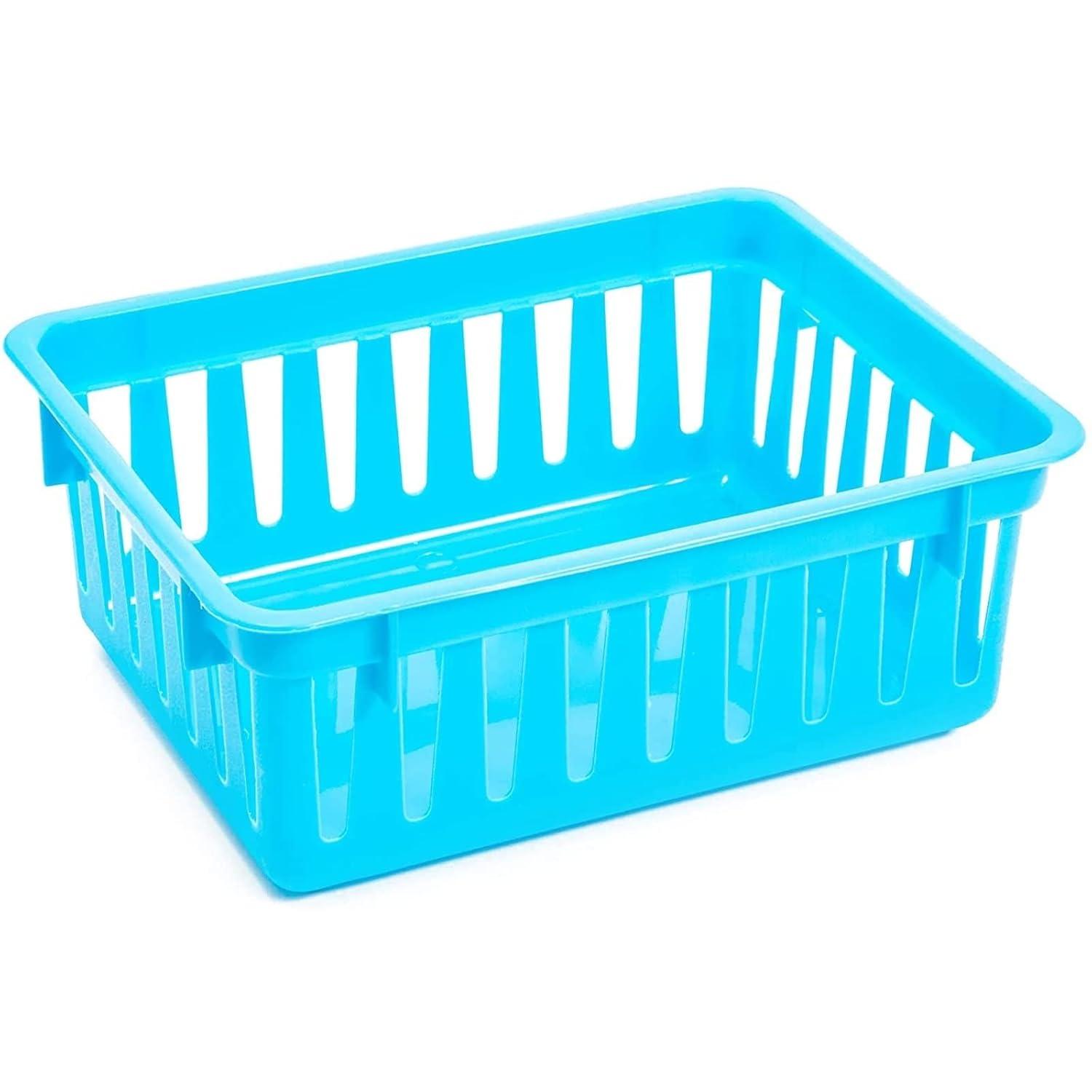 Bright Creations 12-Pack Small Plastic Classroom Storage Bins for Organization, Baskets for Kids', 6 Colors, 6.2 x 4.8 x 2.4 inches