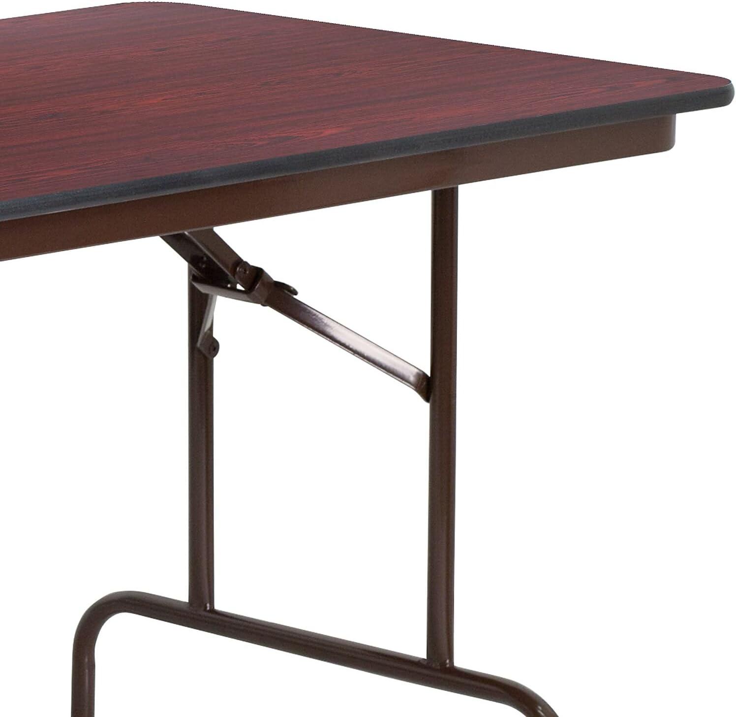 Flash Furniture Wofford 24" x 48" Rectangular High Pressure Mahogany Laminate Folding Banquet Table