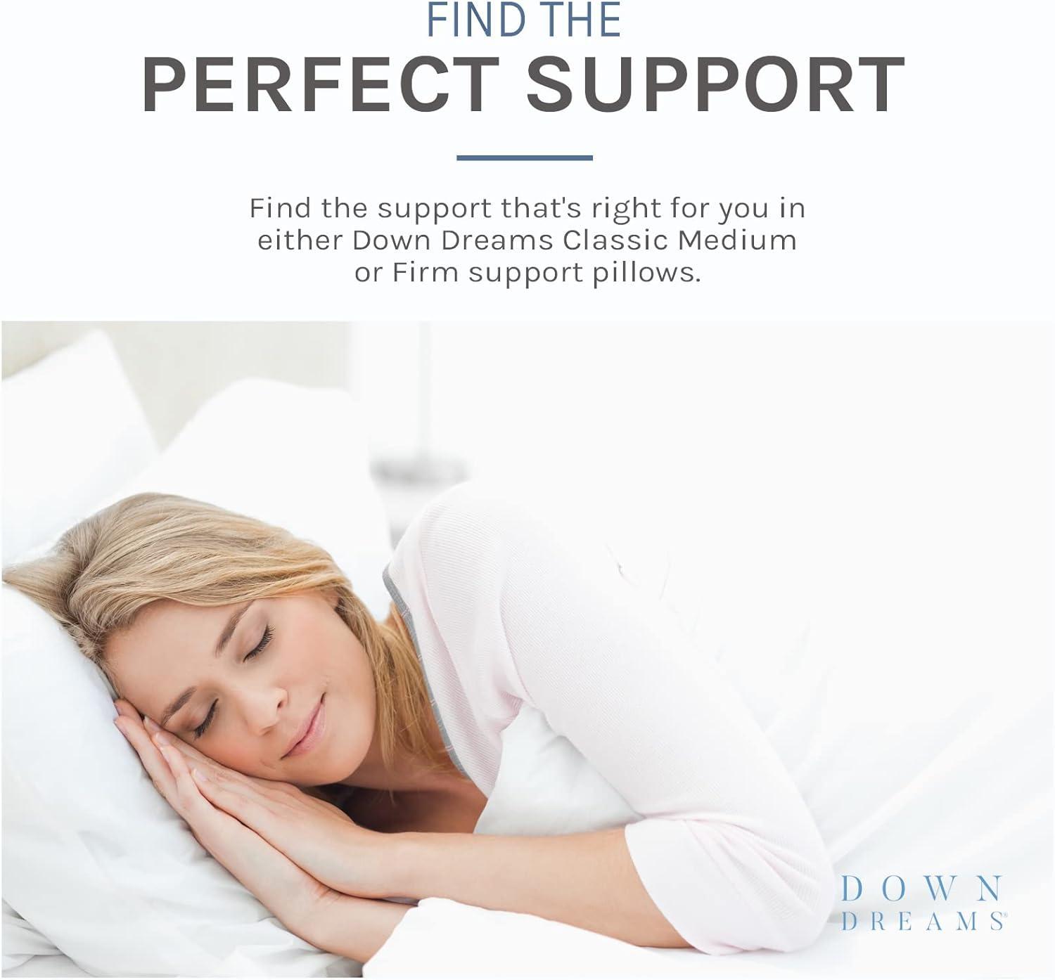 Down Dreams Manchester Mills Classic Pillows - Queen/Medium Support, 2-Pack