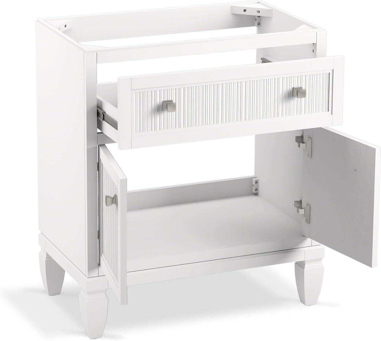 Hearthaven 30'' Free Standing Single Bathroom Vanity Cabinet with Sink and Quartz Top
