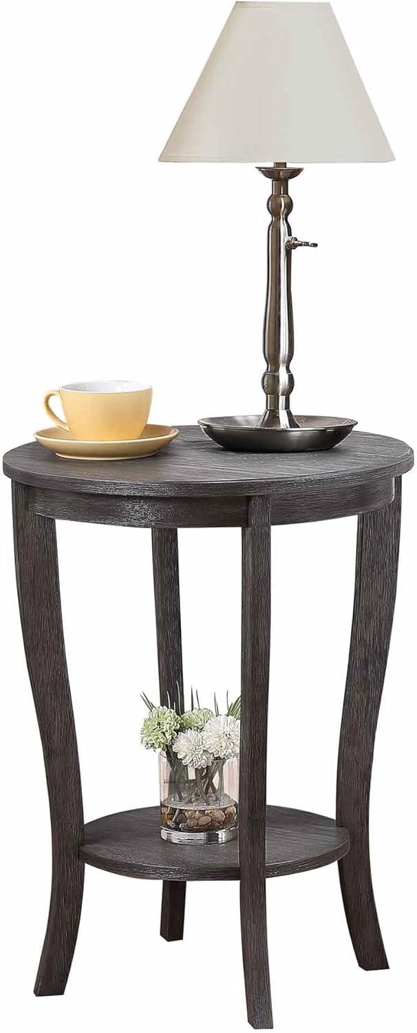 American Heritage Round End Table Dark Gray Wirebrush