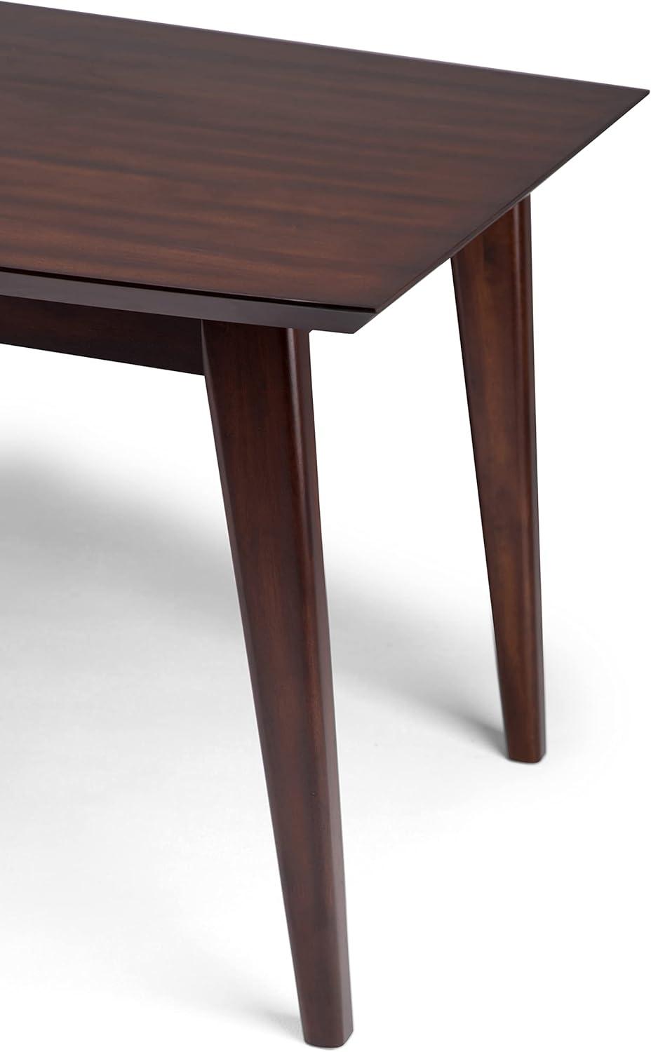 Draper 66'' Java Brown Solid Hardwood Mid-Century Modern Dining Table