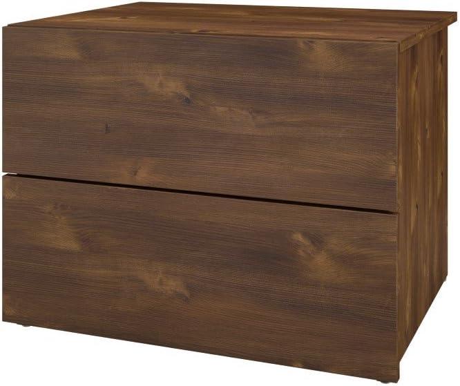 Truffle Rustic-Chic 2-Drawer Nightstand in Warp-Free Engineered Wood