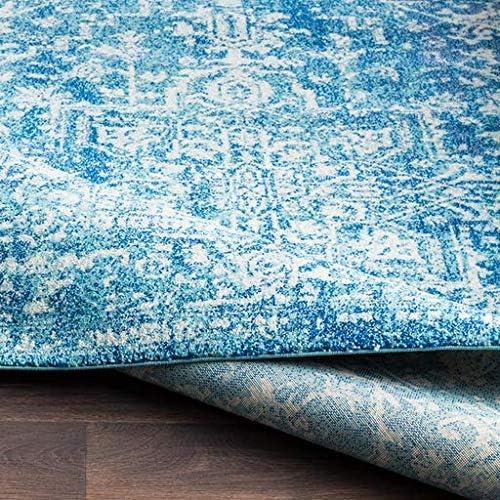Livabliss 7'10"x10'3" Worsham Traditional Rug Teal: Stain & Fade-Resistant, Medium Pile, Indoor Use