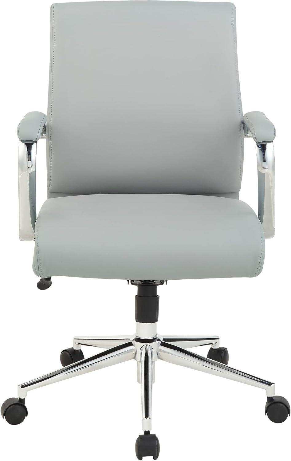 Mid Back Manager's Chair with Dillon Steel Gray Fabric and Chrome Base