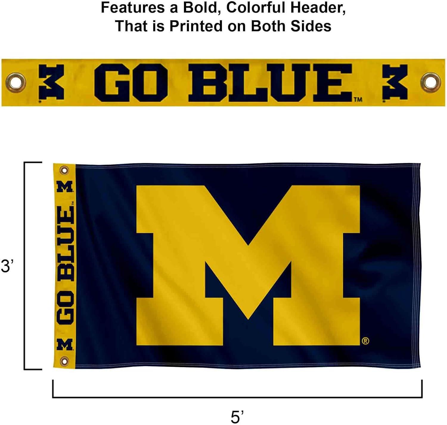 Michigan-Wolverine's 3X5 Indoor Outdoor Banner Flag w/grommets for hanging