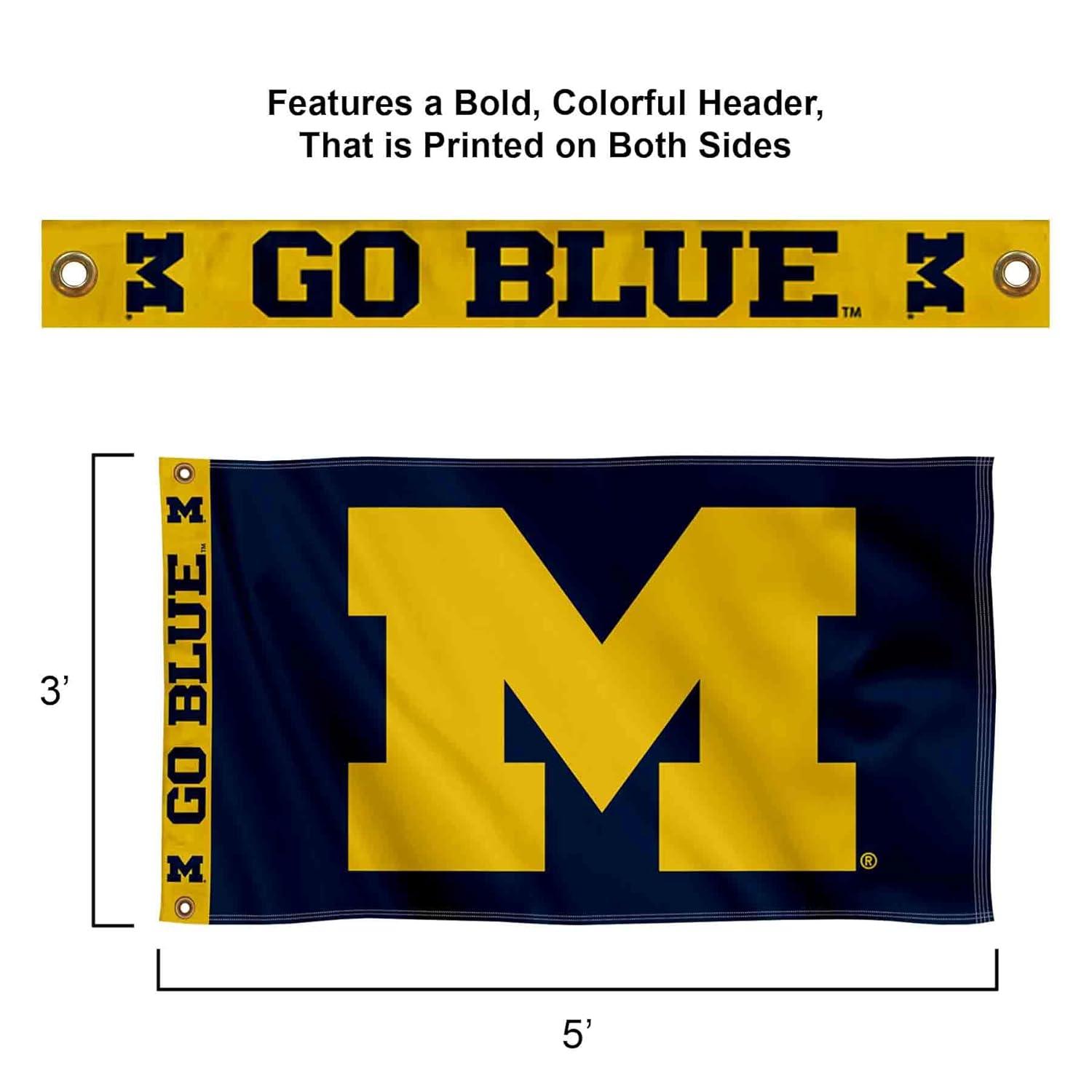 Michigan-Wolverine's 3X5 Indoor Outdoor Banner Flag w/grommets for hanging
