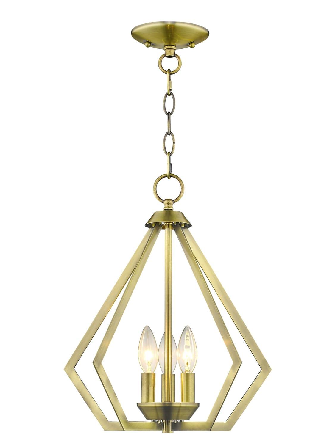 Livex Lighting Prism 3 - Light Chandelier in  Antique Brass