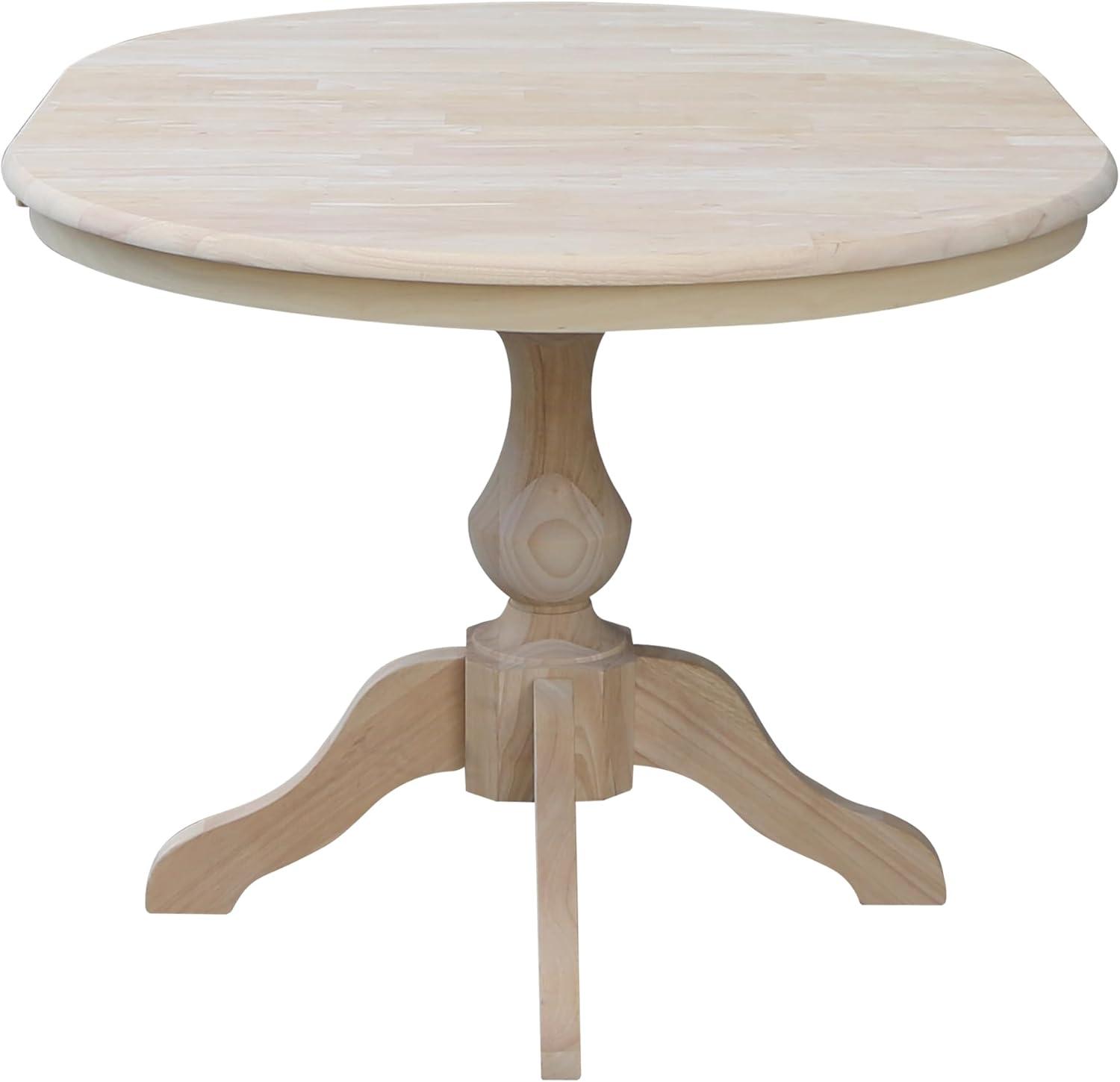 36" Kent Round Top Pedestal Dining Table with 12" Leaf - International Concepts