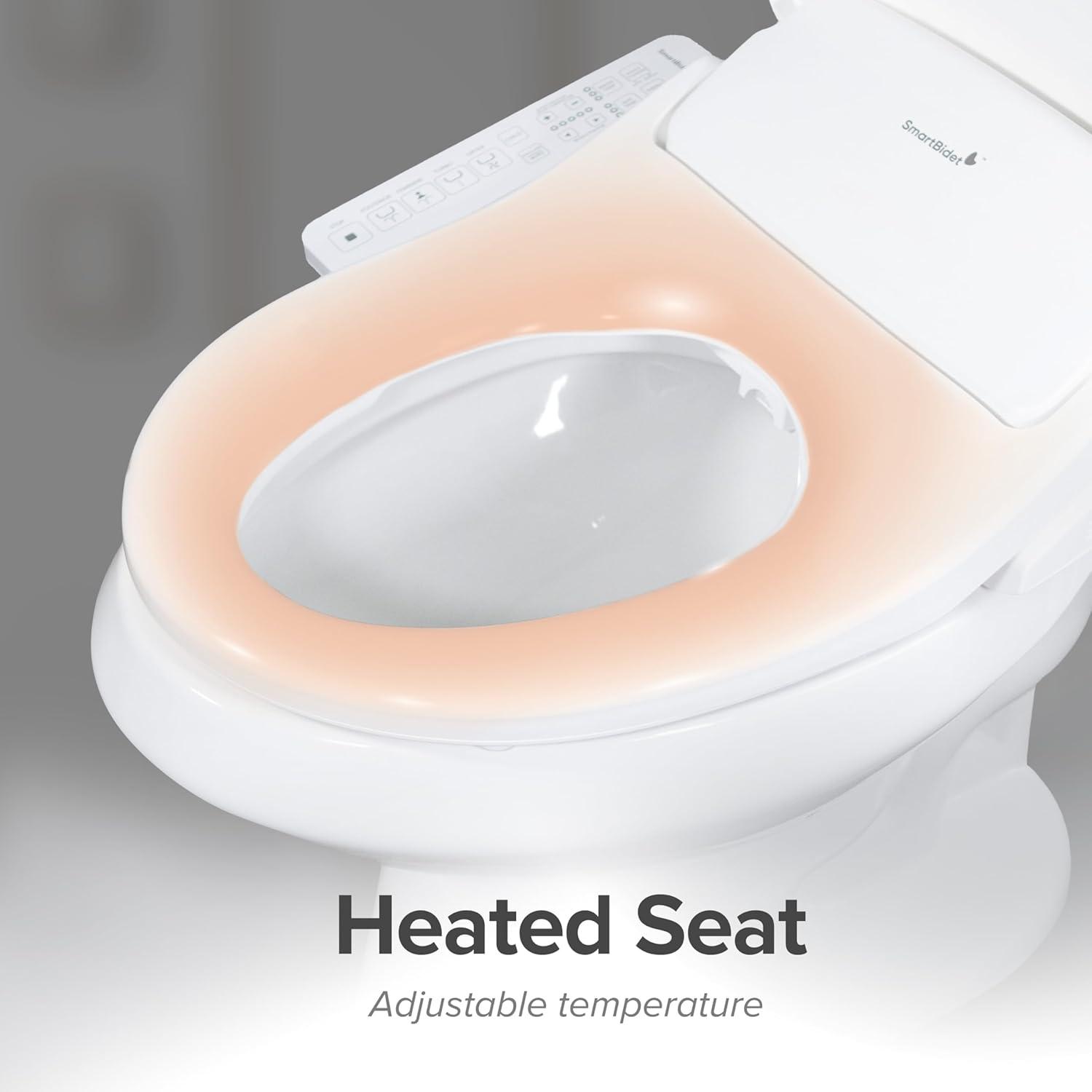 SB-2600 Electric Bidet Toilet Seat with Unlimited Heated Water and Touch Control Panel for Elongated Toilets White - SmartBidet: Polypropylene