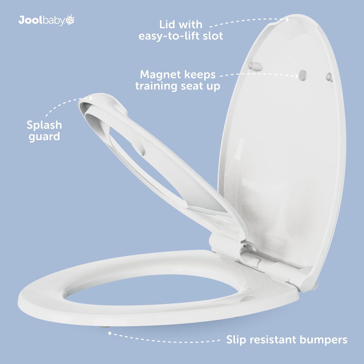 JOOL BABY Quick Flip Toilet Seat with Built-In Potty Training Seat - Elongated