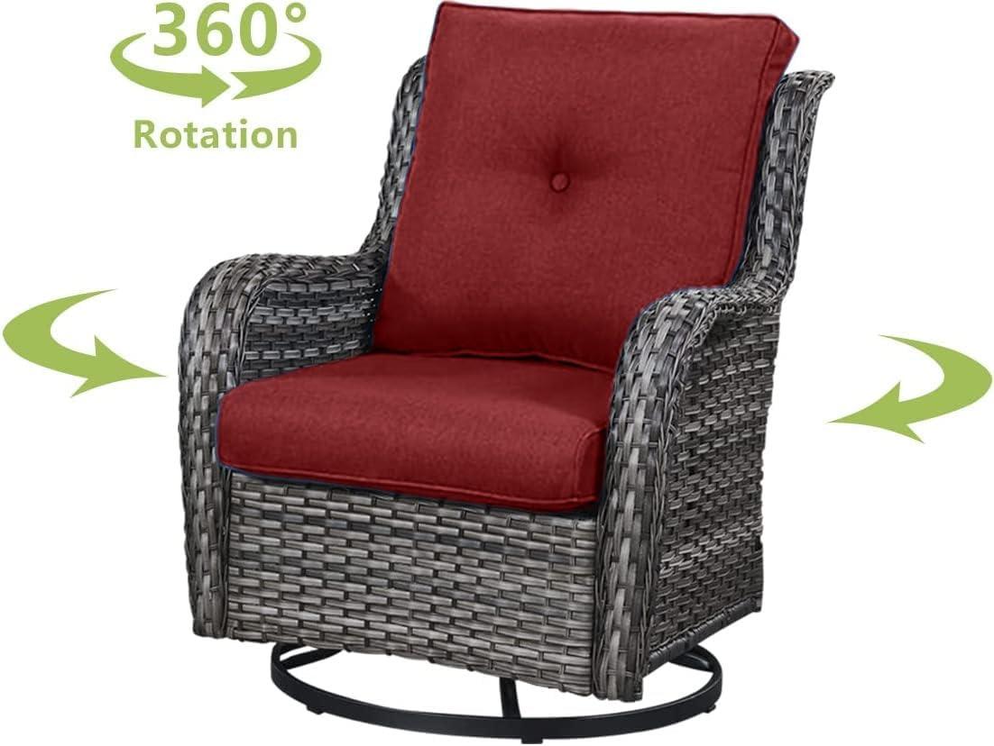 Carolina Outdoor Wicker Swivel Glide Chair with Cushions