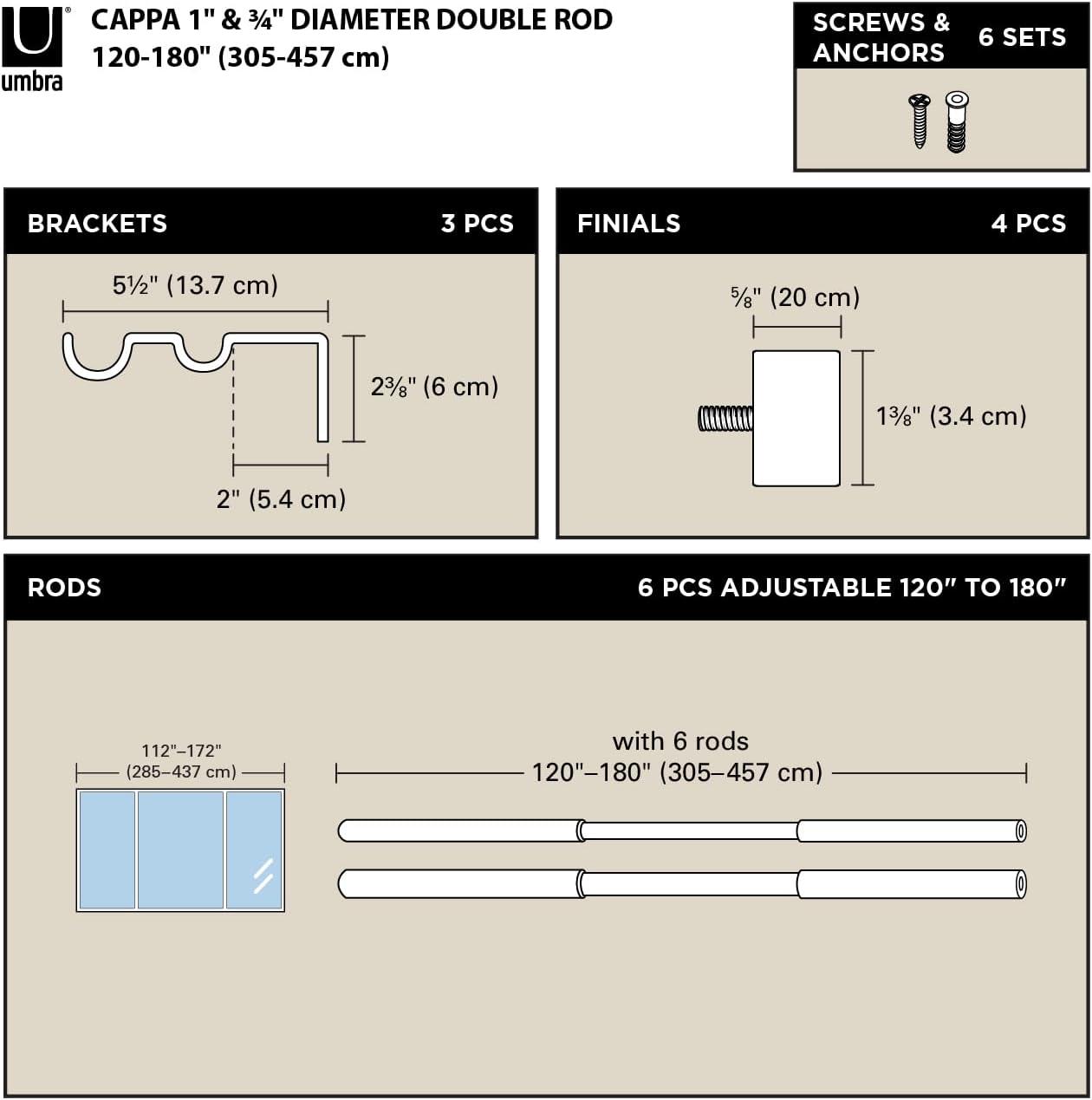 Cappa Drapery Solutions Double Curtain Rod