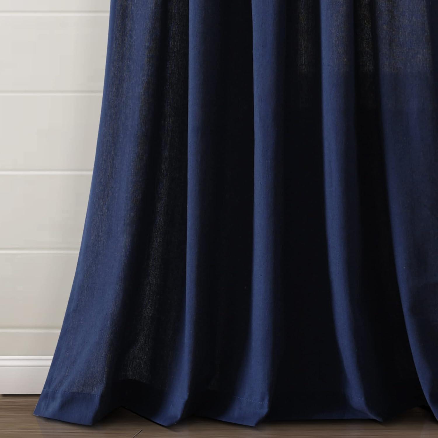 Lush Decor Tassel Window Solid Cotton Blend Semi-Sheer Rod Pocket Single Curtain Panel