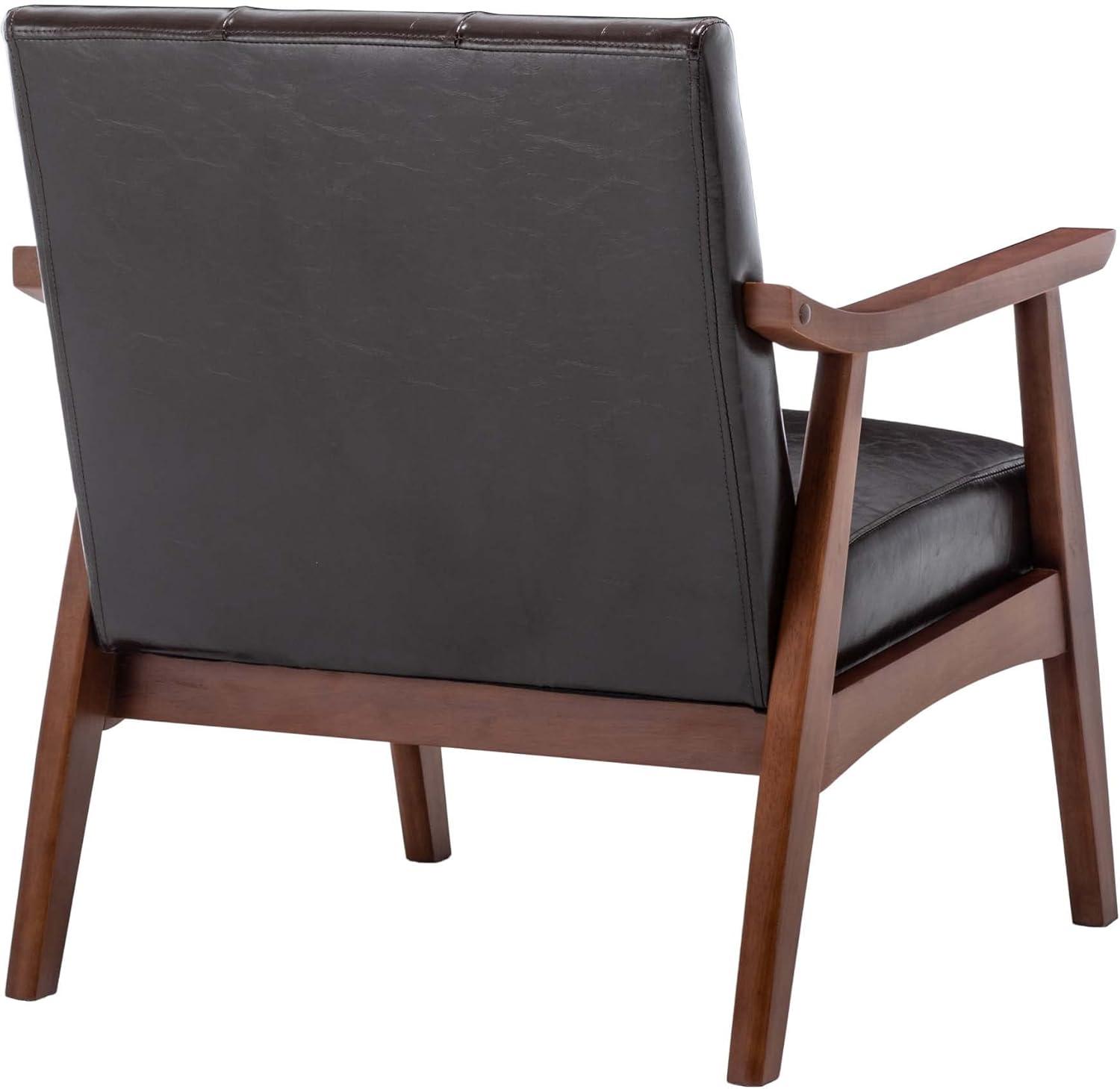 Convenience Concepts Take a Seat Natalie Accent Chair, Espresso Faux Leather/Espresso