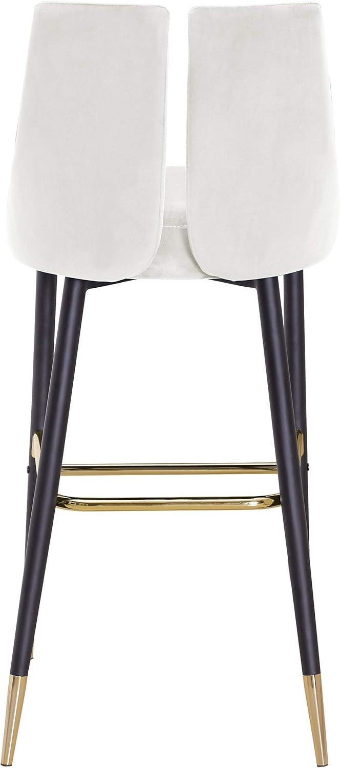 Luxurious Black Velvet Bar Height Stool with Matte Black Metal Legs