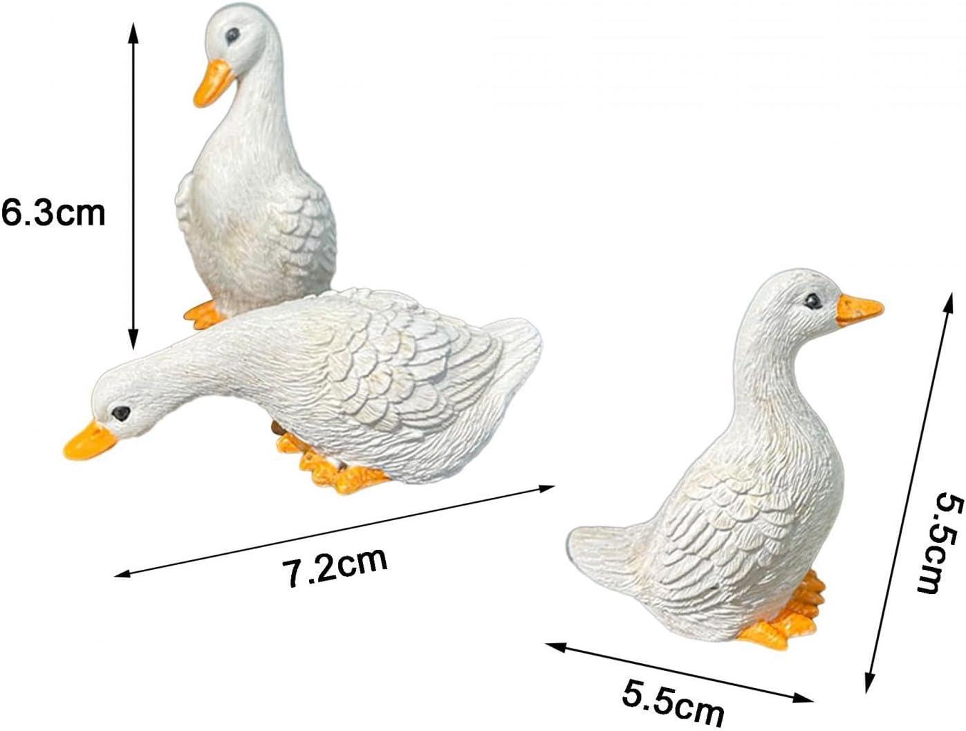 3x Resin Statues Desktop Ornaments Cute Garden Decor Duck Statues Home Decor for Farmhouse Indoors Courtyard Outside Outdoors