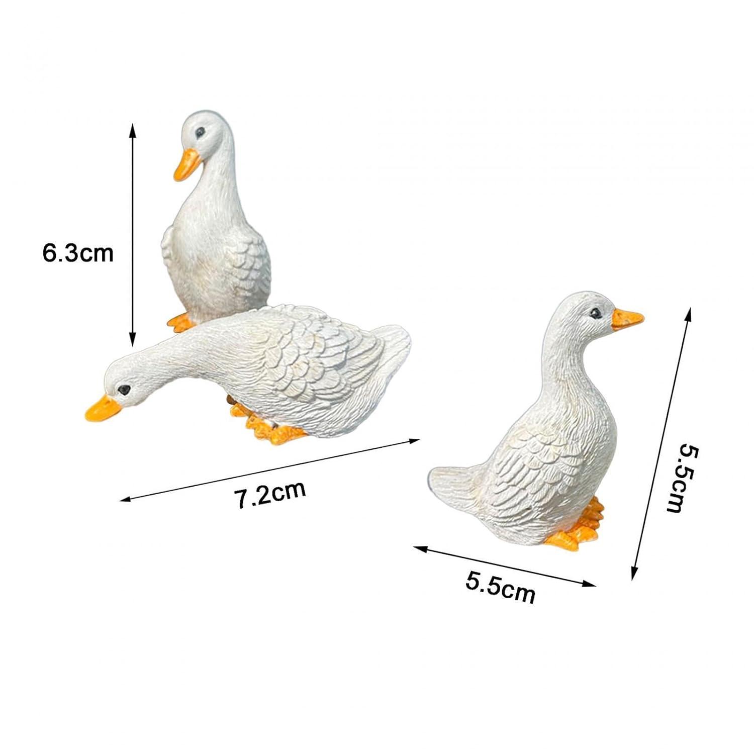 3x Resin Statues Desktop Ornaments Cute Garden Decor Duck Statues Home Decor for Farmhouse Indoors Courtyard Outside Outdoors