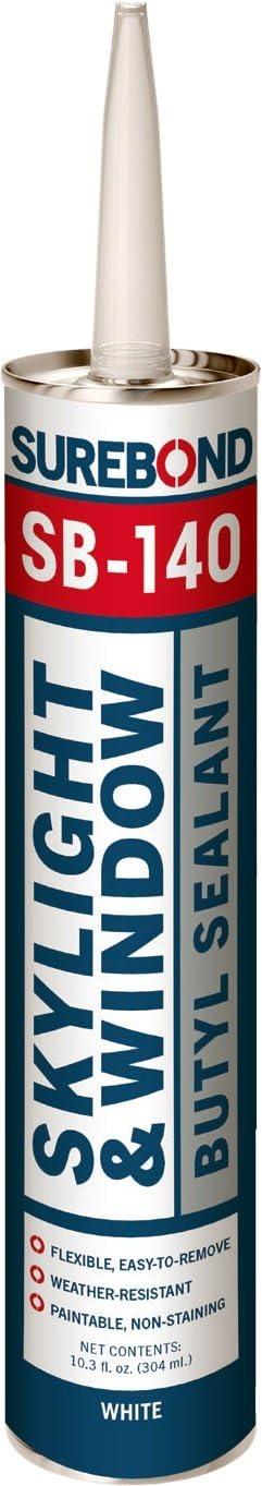 Sealant, 10.3 oz, Tube, White, Butyl Base